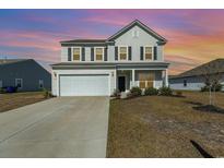 Two-story house with a white exterior and lawn at 3519 Cornflower Way, Conway, SC 29526