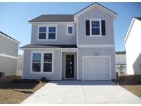 Two-story house with gray siding, white trim, and a two-car garage at 136 Cypress Hollow Dr., Little River, SC 29566