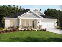 Craftsman style home with stone accents and two-car garage at 1213 Glenrose Ct Nw, Calabash, NC 28467