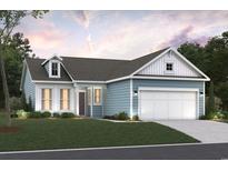 Exterior of charming one-story home with two-car garage at 8644 Farrier Dr., Myrtle Beach, SC 29588