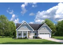 One-story craftsman home with gray siding, white trim, and two-car garage at 2233 Vera Way, Longs, SC 29568