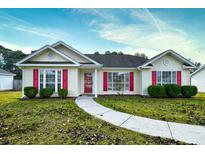 Ranch-style home with red shutters and a curved walkway at 4336 Summitt Trail, Myrtle Beach, SC 29579