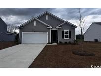 Gray two-story home with a two-car garage and landscaped yard at 166 Linares St., Loris, SC 29569