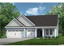 Two-story craftsman style home with gray and blue siding, two-car garage, and covered porch at 771 St. Vincent Loop, Little River, SC 29566