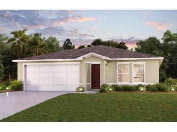 Charming single-story home with a two-car garage and landscaped front yard at 1652 Fort Smith Blvd, Deltona, FL 32725