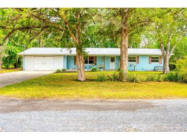 Ranch style home with two car garage and mature landscaping at 6269 Se 125Th Pl, Belleview, FL 34420