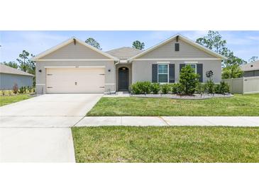 One-story home with neutral siding and a two-car garage at 225 Sunset Point Dr, Ormond Beach, FL 32174