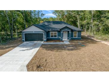 New construction home with driveway and grassy yard at 14 Guava Terrace Trce, Ocklawaha, FL 32179