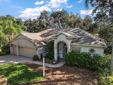 One-story house with a two-car garage at 3646 Westover Cir, Leesburg, FL 34748