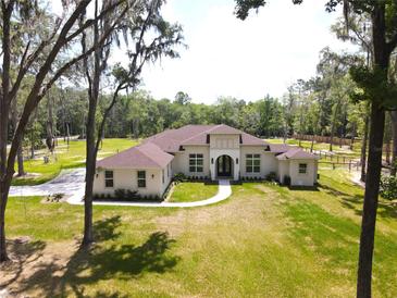 One-story house on a large lot with mature trees surrounding at 14950 Nw 216Th Pl, Micanopy, FL 32667