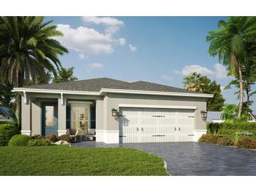 Single-story house with a two-car garage and well-manicured lawn at 100 Elena Lavin Cir # 38, Orlando, FL 32807