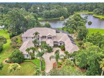 Luxury home aerial view, showcasing the house's size and landscaping at 3147 Tala Loop, Longwood, FL 32779