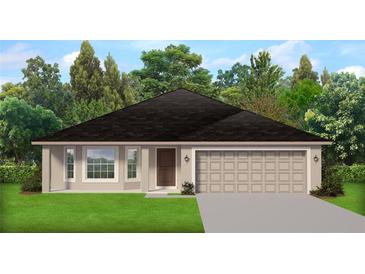 One-story home with a two-car garage and landscaped lawn at 4332 Sagefield Dr, St Cloud, FL 34773