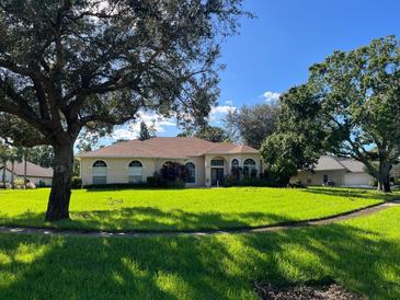 One-story house with a manicured lawn and large oak tree at 2800 Tropic Ct, Winter Garden, FL 34787