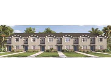 Five-unit townhome community with modern exteriors and landscaping at 412 Preston Cove Dr, Saint Cloud, FL 34771