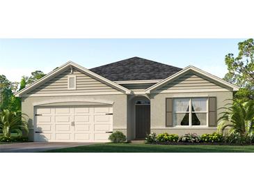 One-story home with a two-car garage and landscaped front yard at 224 Courtland Blvd, Deltona, FL 32738