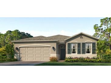 One-story home with two-car garage and landscaped yard at 9345 Sw 60Th Court Rd, Ocala, FL 34476