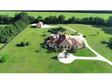 Aerial view of a luxurious house and expansive grounds at 1485 Se 59Th St, Ocala, FL 34480