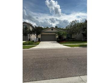One-story home with two-car garage and mature landscaping at 4738 Blue Diamond St, Kissimmee, FL 34746