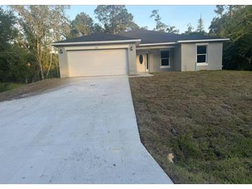 Newly constructed home with a two-car garage and a spacious driveway at 225 Starling Ct, Kissimmee, FL 34759