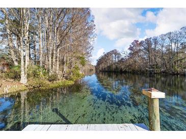 Serene waterfront view from a wooden dock with clear water at 10801 Sw 185Th Ter, Dunnellon, FL 34432