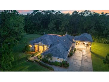 Stunning home with pool and boat garage, aerial view at 2075 Country Farms Rd, Port Orange, FL 32128