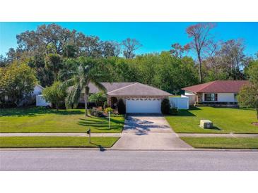Single-story home with attached garage and well-manicured lawn at 3454 Country Walk Dr, Port Orange, FL 32129