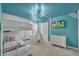 bedroom with a bunk bed, teepee, and playful decor at 2201 Lelani Cir, Davenport, FL 33897