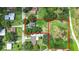 Aerial view of two lots of land at 15 N Bloxham Ave, Fort Meade, FL 33841