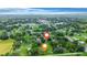Aerial view showing two lots available in a quiet residential area at 15 N Bloxham Ave, Fort Meade, FL 33841