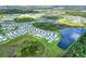 Aerial view of a residential community, showcasing location at 2638 Galway Grove Way, Lakeland, FL 33811