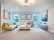 Relaxing living room featuring a sectional sofa, large windows, and stylish decor at 29912 Cypress Pointe, Deer Island, FL 32778