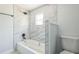 Renovated bathroom with marble shower and bathtub at 18925 3Rd Ave, Orlando, FL 32820