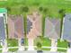 Aerial top-down view of houses with solar panels at 4814 Rockvale Dr, Kissimmee, FL 34758