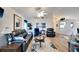 Relaxing living room with leather furniture, a coffee table, and hardwood floors at 2178 Sunstone Dr, Lakeland, FL 33813