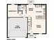 Main level floor plan featuring a two-bay garage, great room, kitchen and patio at 1813 Grassmere St, Haines City, FL 33844