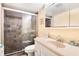 Bathroom with shower, toilet, and vanity with sink at 3370 Ocean Shore Blvd # 203B, Ormond Beach, FL 32176
