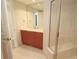 Bathroom with wood vanity and glass shower at 231 Riverside Dr # 2409-1, Holly Hill, FL 32117