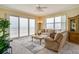 Living room with ocean view and comfortable seating at 3801 S Atlantic Ave # 303, Daytona Beach Shores, FL 32118