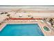 Aerial view of the community pool and beach access at 3801 S Atlantic Ave # 303, Daytona Beach Shores, FL 32118