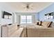 Bedroom boasts an ocean view and a king-size bed at 1183 Ocean Shore Blvd # 5050, Ormond Beach, FL 32176