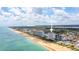 Aerial view of beachfront property, showing building location and surrounding area at 1183 Ocean Shore Blvd # 5050, Ormond Beach, FL 32176
