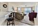 Living room boasts an ocean view and comfortable seating at 1183 Ocean Shore Blvd # 5050, Ormond Beach, FL 32176