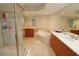 Elegant bathroom with a large shower, soaking tub, and double vanity at 231 Riverside Dr # 1106-1, Holly Hill, FL 32117
