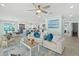 Open living space with ocean views, comfortable seating and a modern aesthetic at 4711 S Atlantic Ave, Ponce Inlet, FL 32127