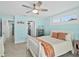 Light and airy bedroom with a double bed and plenty of closet space at 4711 S Atlantic Ave, Ponce Inlet, FL 32127