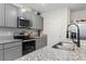 Granite countertops and stainless steel sink in a modern kitchen at 225 Sunset Point Dr, Ormond Beach, FL 32174