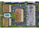 Top-down view of condo complex, showing parking and pool at 2850 Ocean Shore Blvd # 15C, Ormond Beach, FL 32176