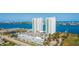 Aerial view of two highrise condo towers near waterfront at 231 Riverside Dr # 1904, Daytona Beach, FL 32117