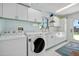 Bright laundry room with washer, dryer, and outside access at 235 Coquina Ave, Ormond Beach, FL 32174
